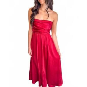 NEW NEEDII cinnamon twist maxi dress in crimson